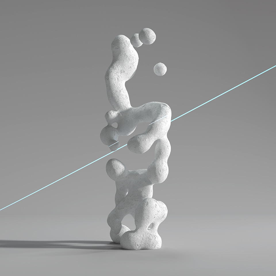 3D Digital Art  Form materiality MUTEK sculpture texture laser rock