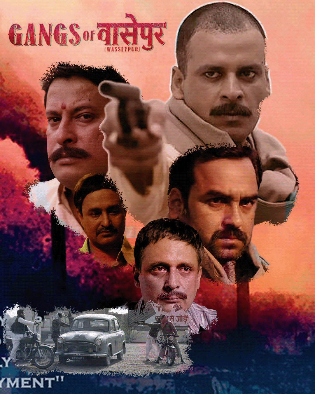 ILLUSTRATION  Digital Art  Gangs of wasseypur trailer video Premiere Pro cinematography Film   poster Graphic Designer