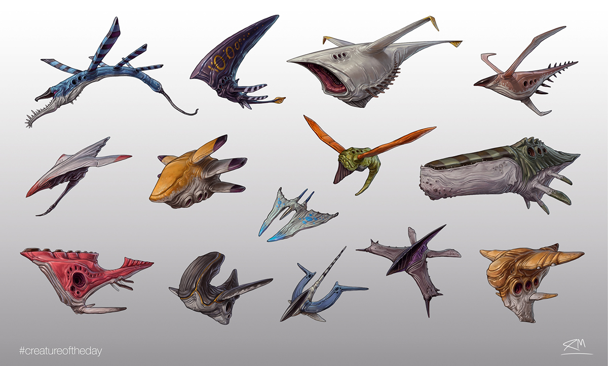 concept art Game Art creatures Creature Design animals monsters aliens sketches Visual Development Video Games