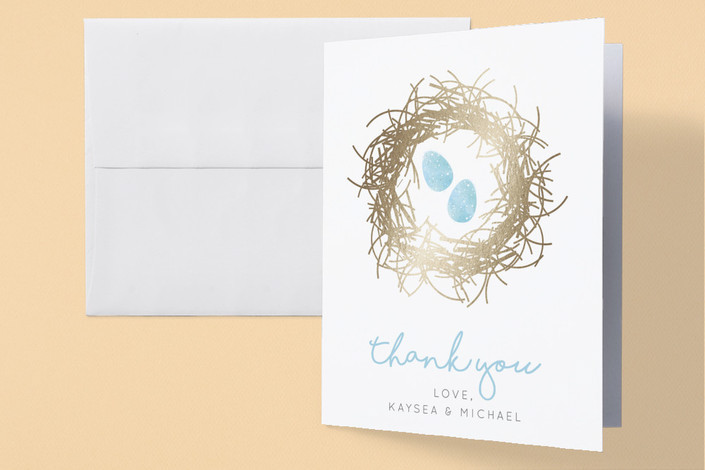 Invitation Baby Shower minted ILLUSTRATION  bird nest Twins Holiday card Peapod