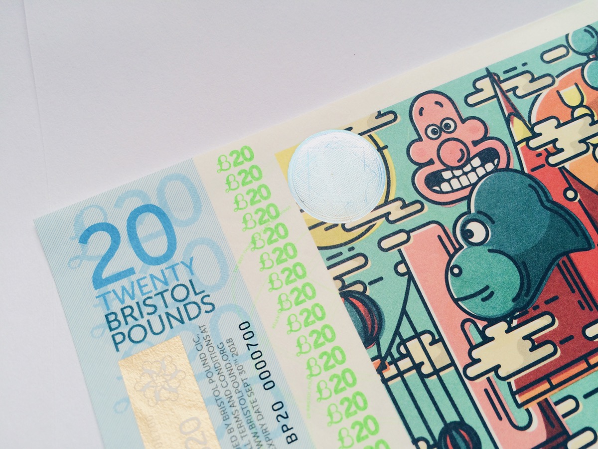currency Bristol money vector Wallace and Gromit geometric offset