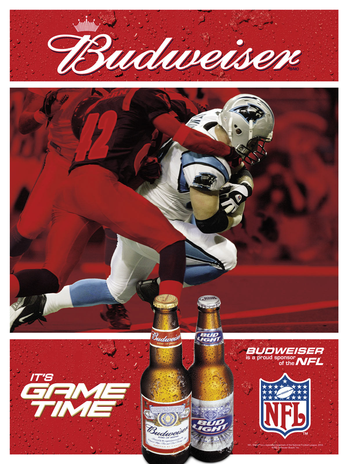 Basic promotional poster for Budweiser and Bud Light NFL "Game Time&qu...