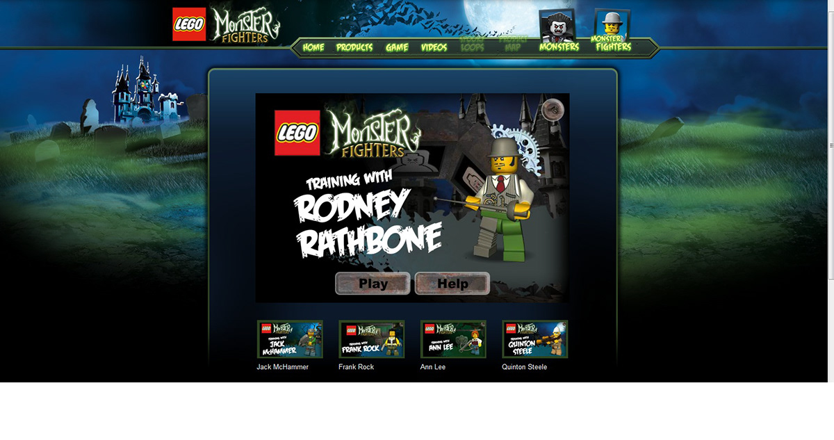 LEGO  Monsters   monster fighters  web development  website  web design  online games  advergames