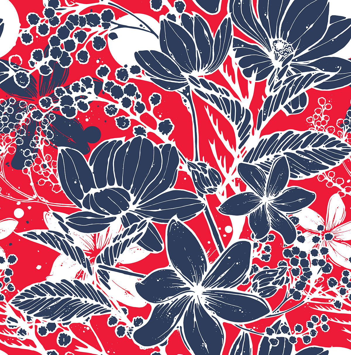 surface pattern seamless design graphic texture tulip watercolor art artistic artwork fabric textile Marker