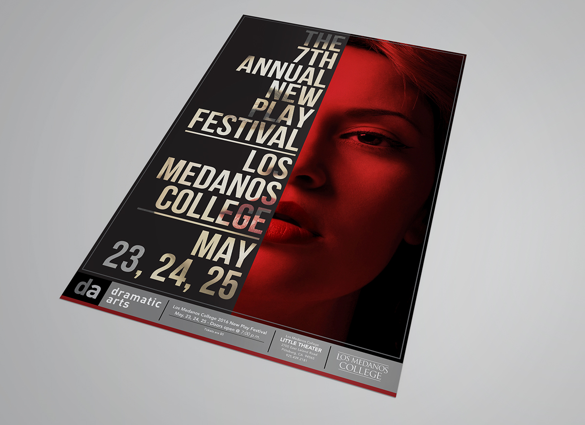 poster Poster Design Promotional Los Medanos College Theatrical Cinema minimal dramatic fashion photography new play festival fashion model film festival modern contemporary festival