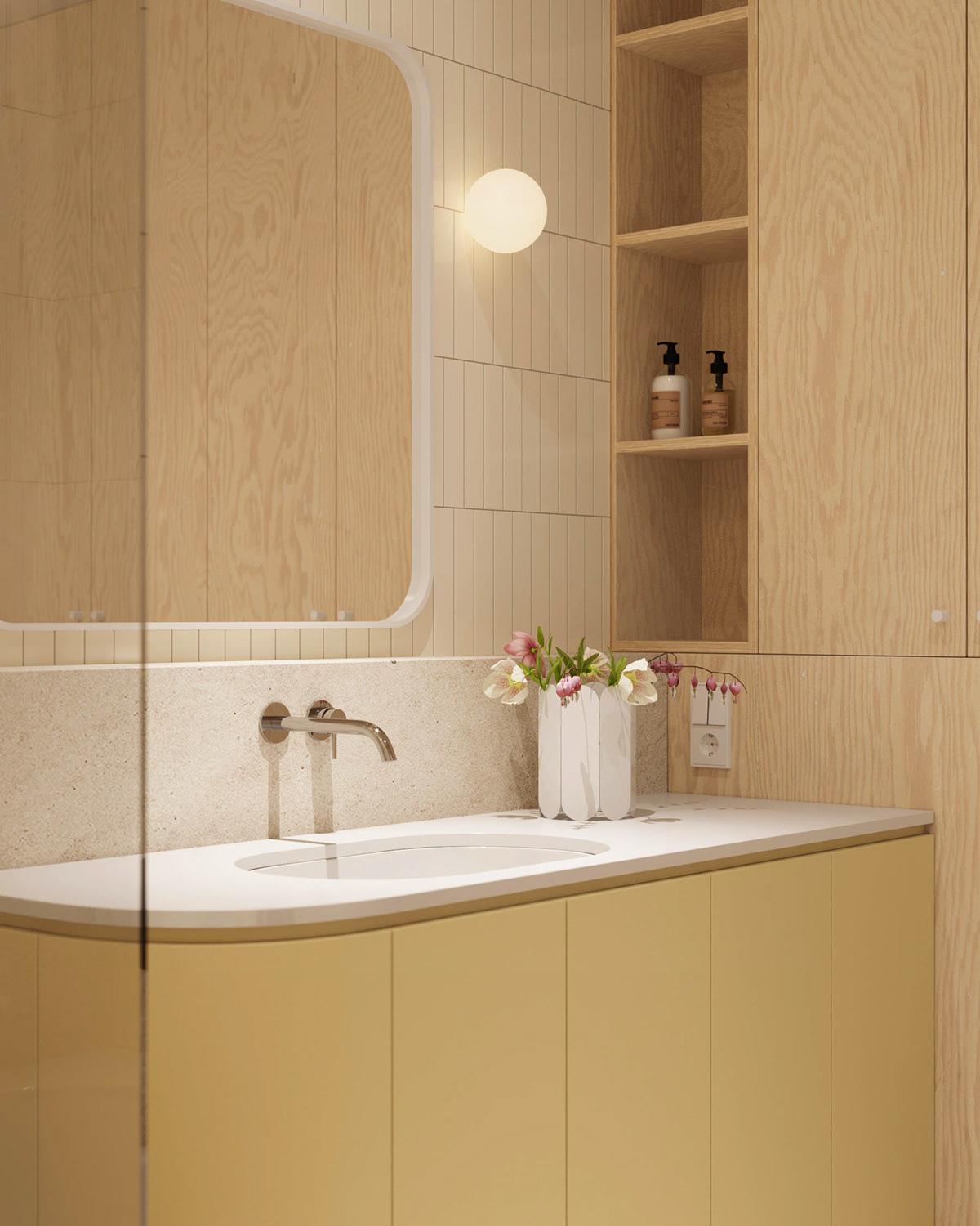 3ds max bathroom bedroom childroom corona render  kitchen living room plywood Scandinavian