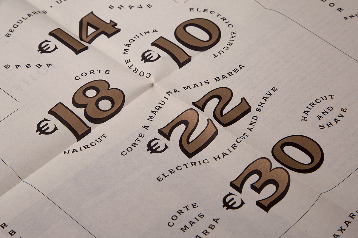 branding  graphic design  typography   gold leaf gilding barber porto Portugal vintage Classic