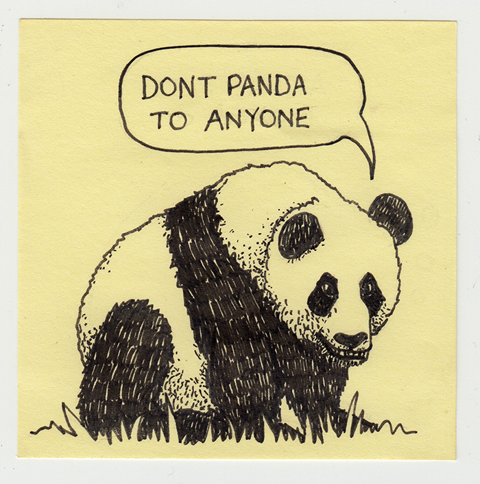 Panda  animal stay strong humour black and white grass mammal endangered species bear cartoon