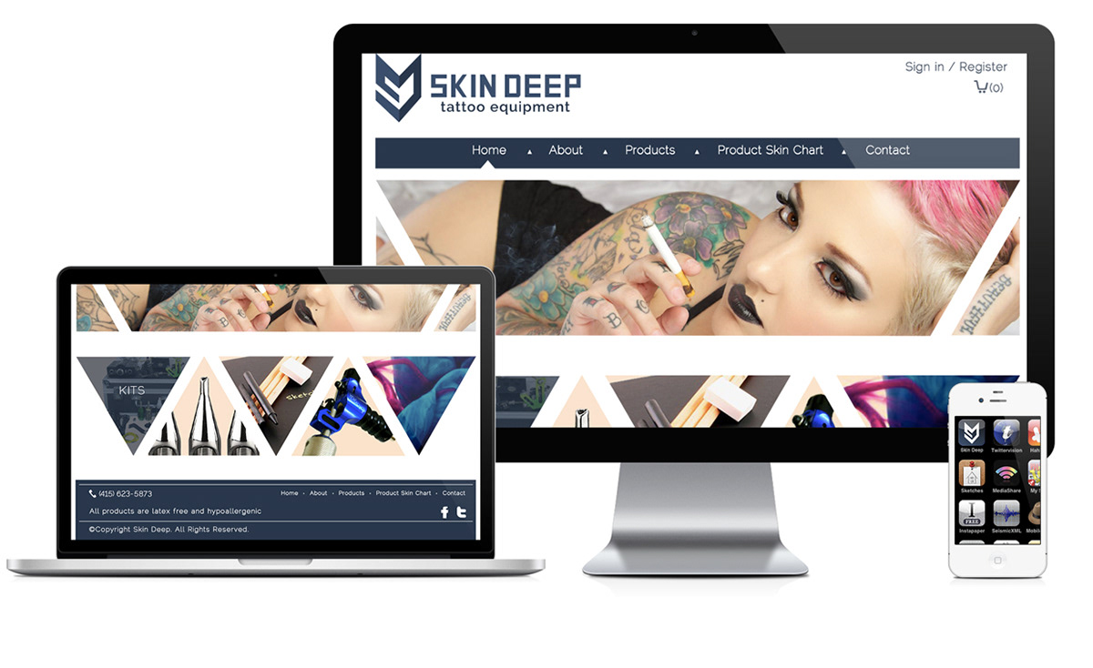 Web  logo design tatoos video cinema 4d skin deep equipment Full Sail ink