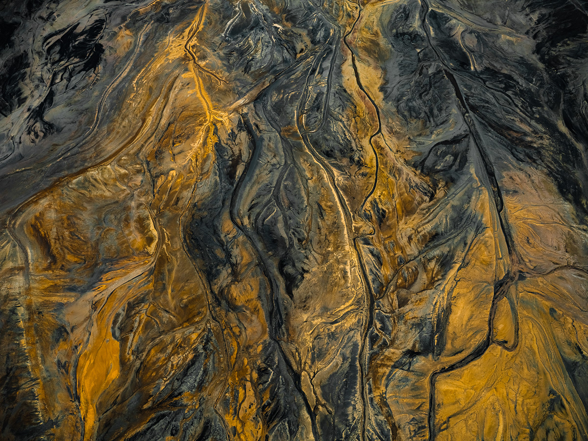 abstract Aerial Manmade minerals Mining toxic waste water coal