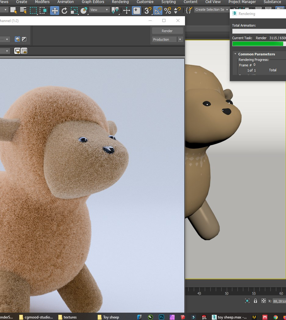 3D 3dsmax Fur Fur render product productrender Render rendering toy