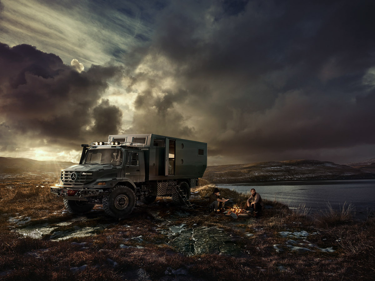 Zetros mercedes Truck Trucker camper camping fire Landscape Hempel Photography Andreas Hempel