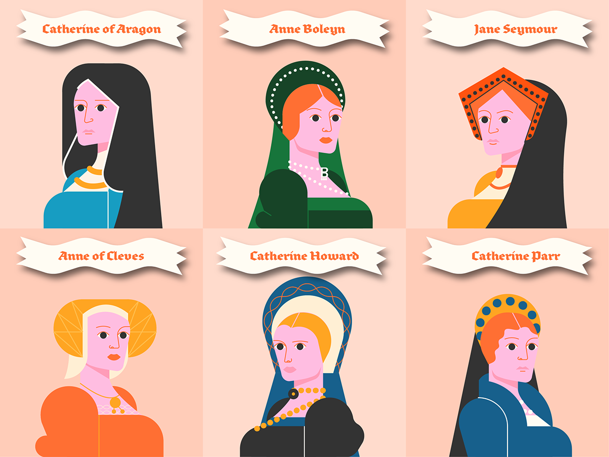 ILLUSTRATION  history Henry VIII Anne Boleyn infographic information design Education learning school tudors
