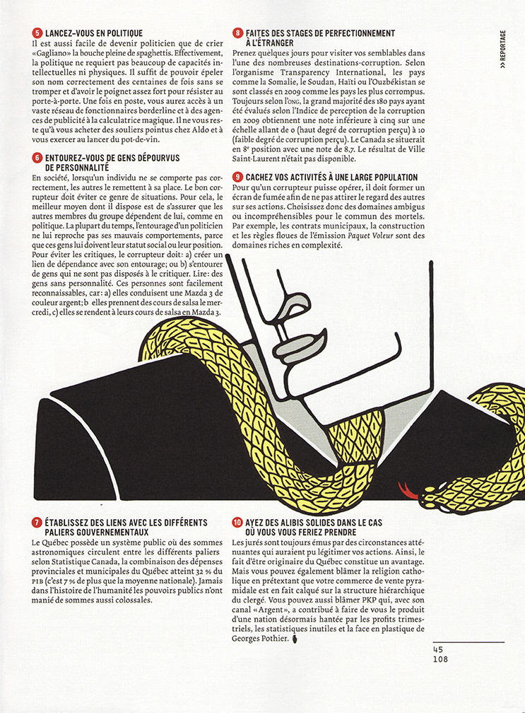 digital coloration urbania con magazine snake editorial Montreal