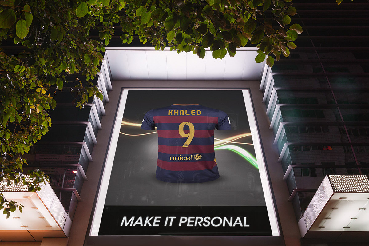 personal barcelona 3D glow poster design photoshop