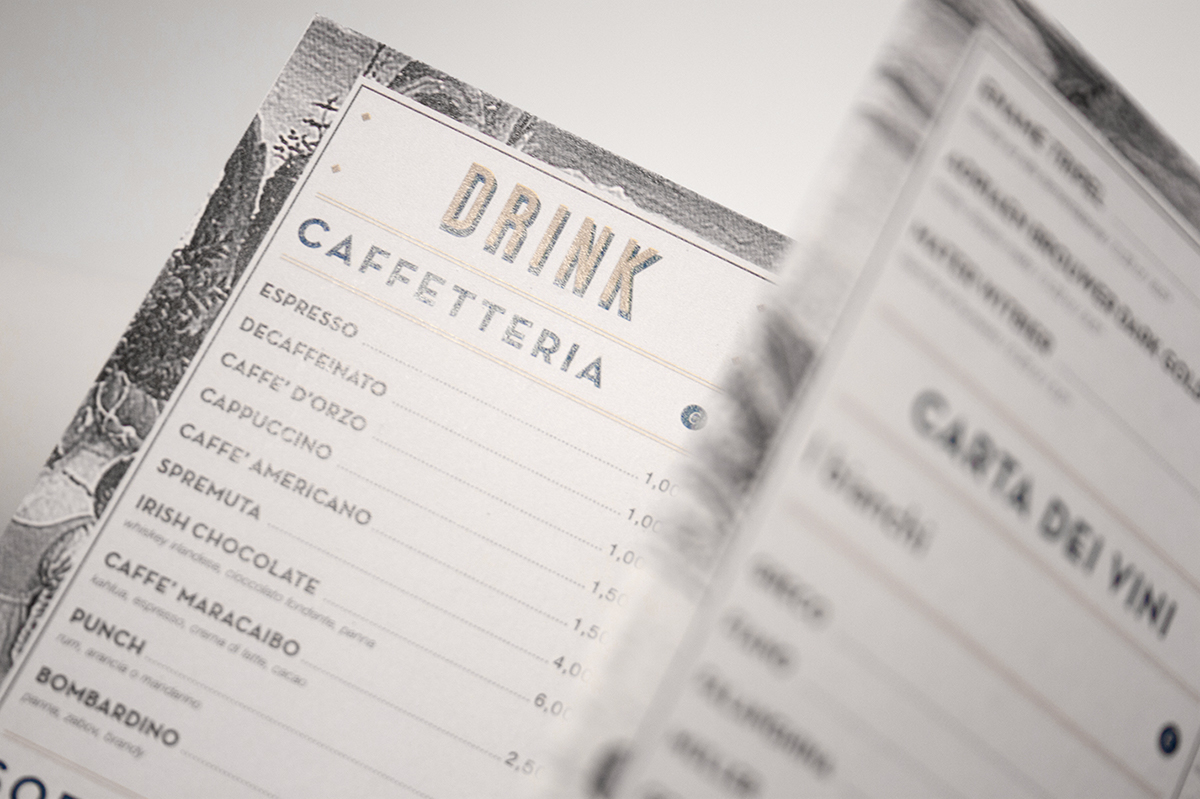 brand cocktail bar ferrara affresco graphic menu Food  drink Logo Design