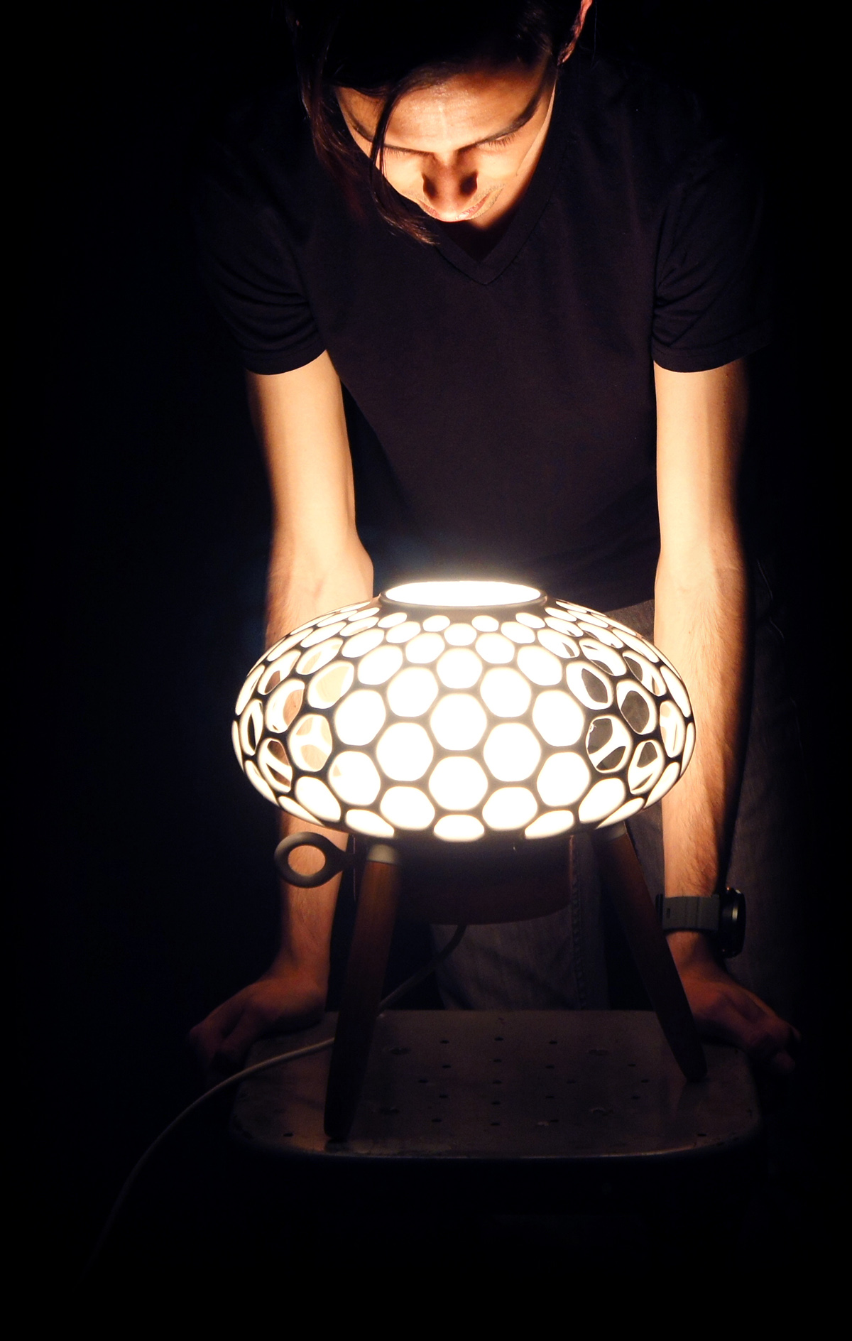 lighting Lamp luminaire light radiolarian biomimicry 3d print 3d printing pattern generative