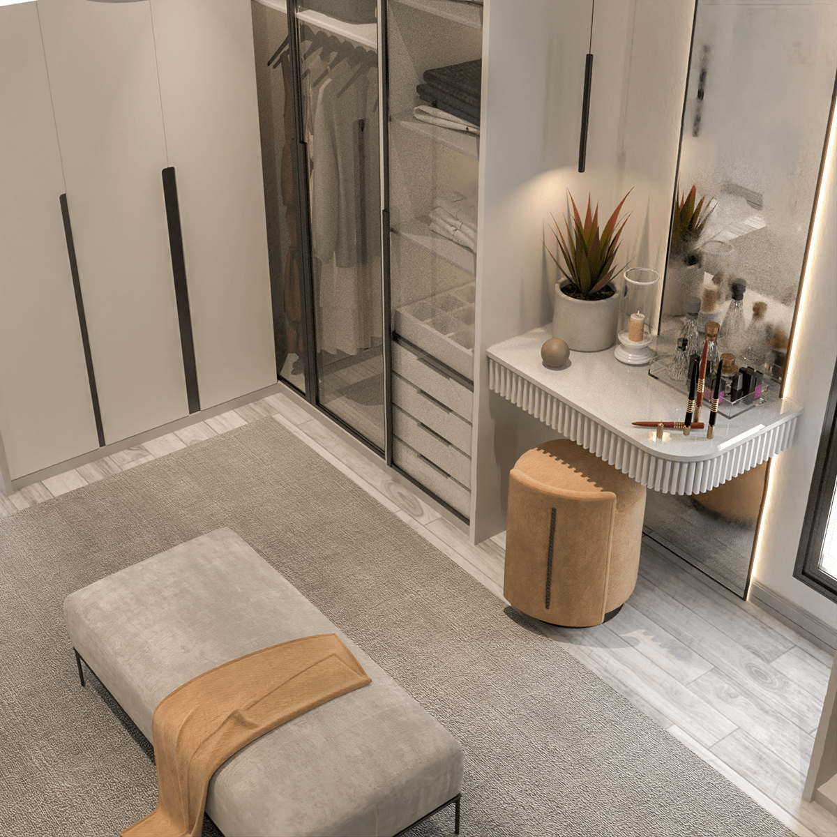 clean closet design elegant Interior interior design  luxury Minimalism modern Render