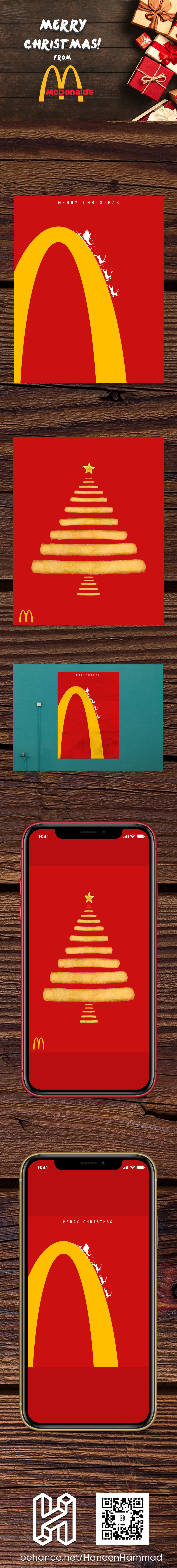 merry Christmas mcdonald's red yellow ad iphone poster creative wow
