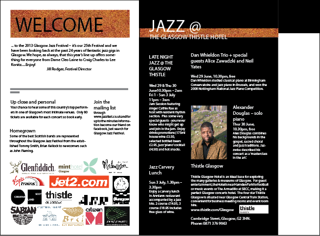 graphic design  type brochure jazz colour Layout formation