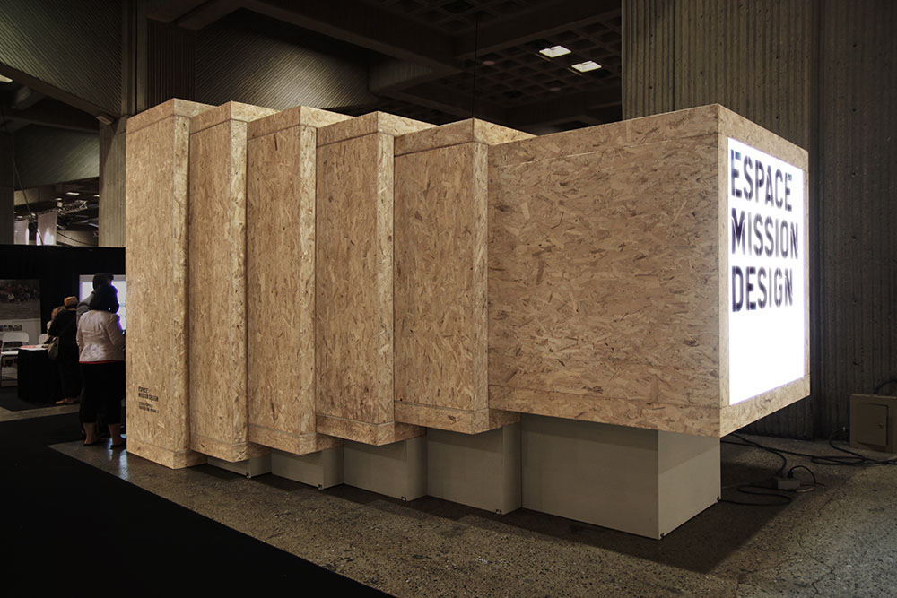 Paprika Mission Design SIDIM Montreal installation Stand wood