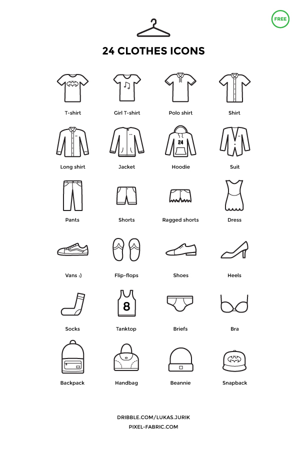 free clothes icons vector dress