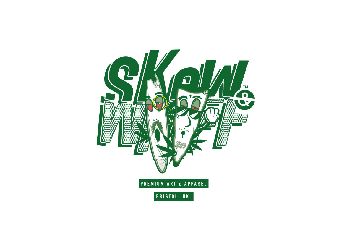 Skew & Whiff Co Spliff & Blunt Man T Shirt Design