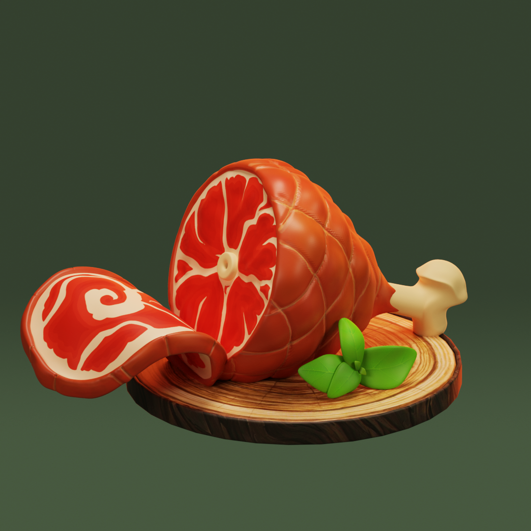 3dart 3DBlender Basil Gammon meat