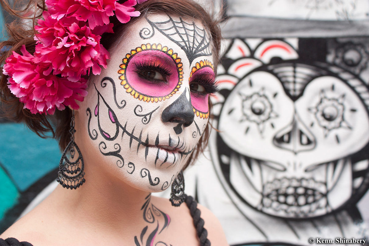 dia de los muertos Mexican day of the dead Holiday make-up make-up artist photoshop cs5 Brooklyn model femme fatale mexico