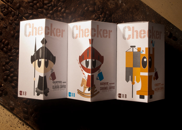 Packaging  box  design Coffee checker cartoon  Graphic  box graphic box graphic box graphic