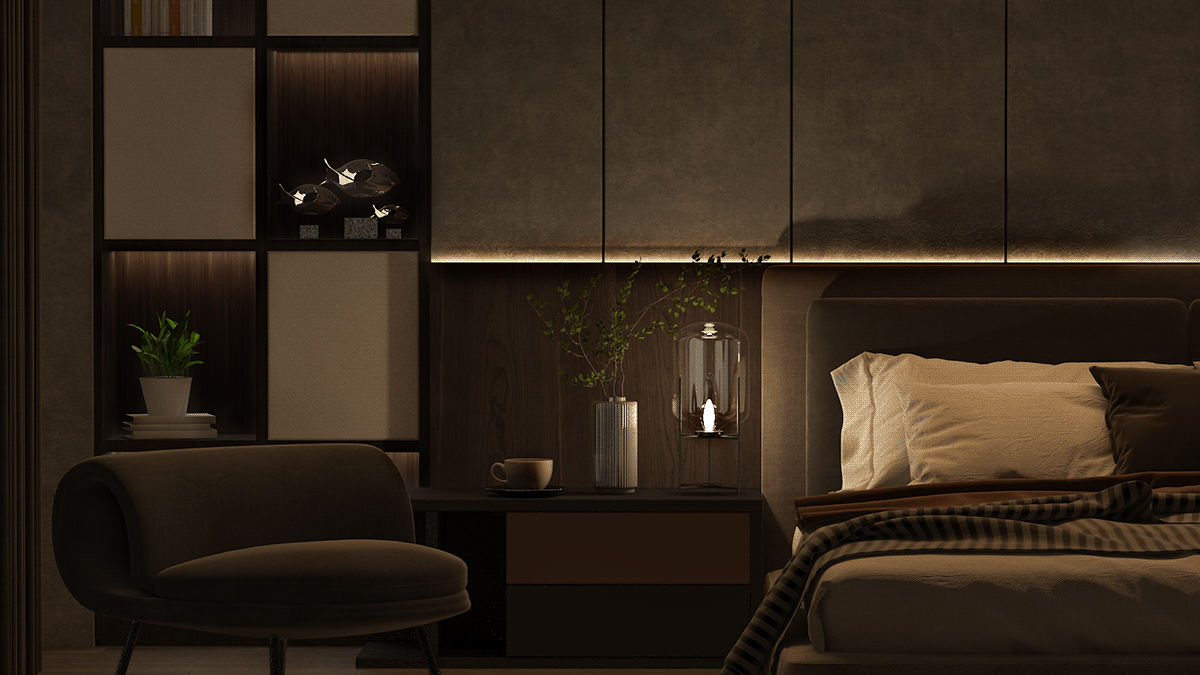 3dmax bedroom CGI decor design Interior interior design  modern visualization vray