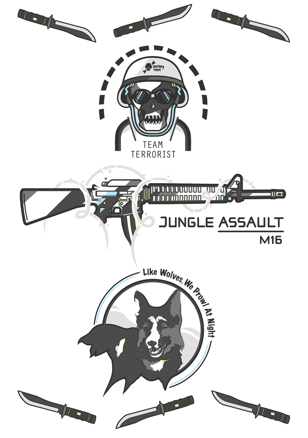 weapons logo ideas Illustrator photoshop wip horror_rocks typography  