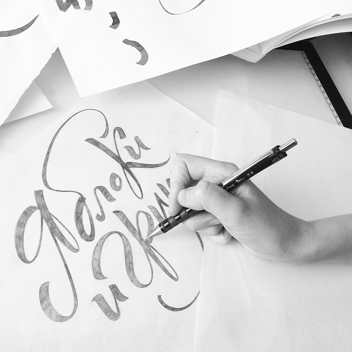 lettering HAND LETTERING artwork line art fine art b&w graphicdesign zhdanova brand Label