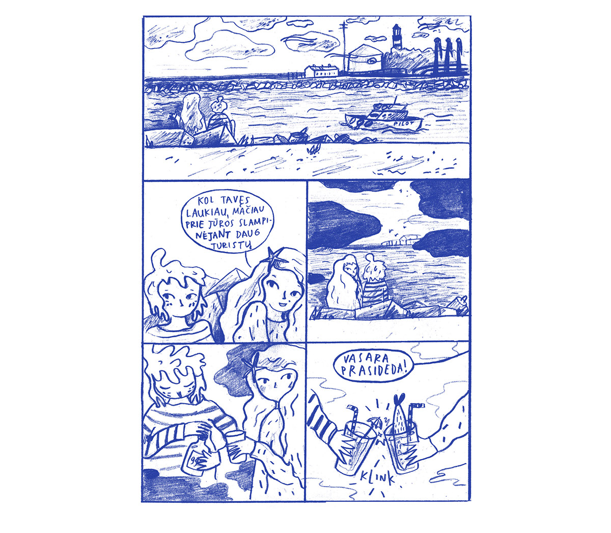 klaipeda memel comics sea blue risograph Graphic Novel