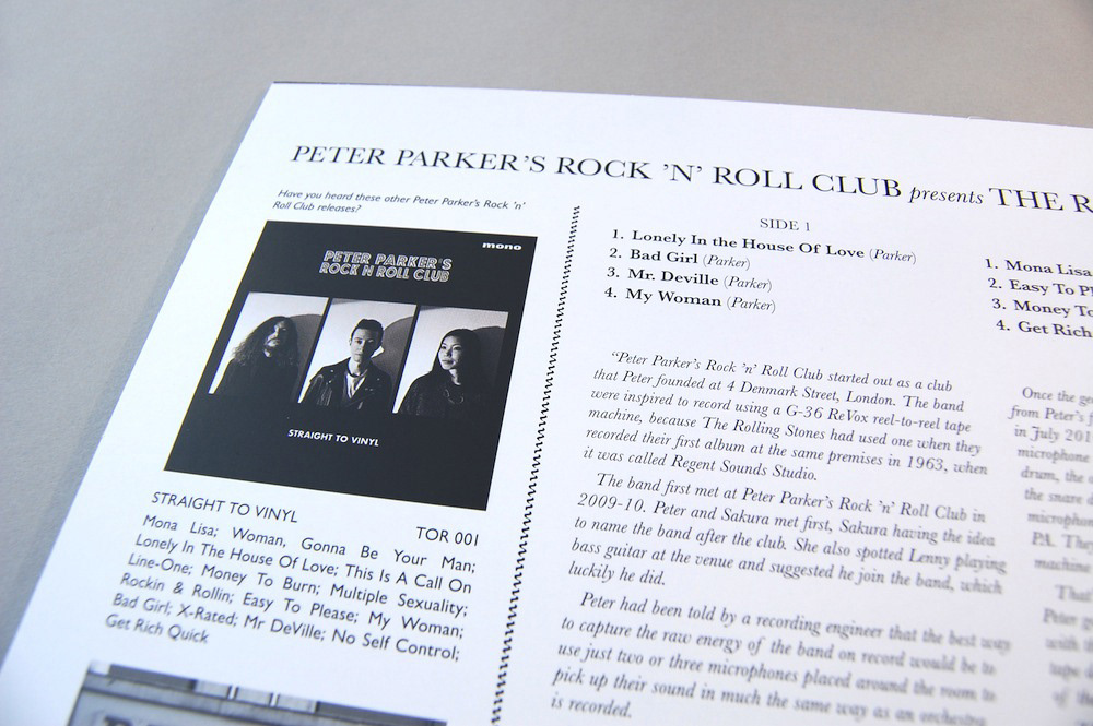 peter parkers rock n roll club music design Records LP vinyl sleeve 10"  