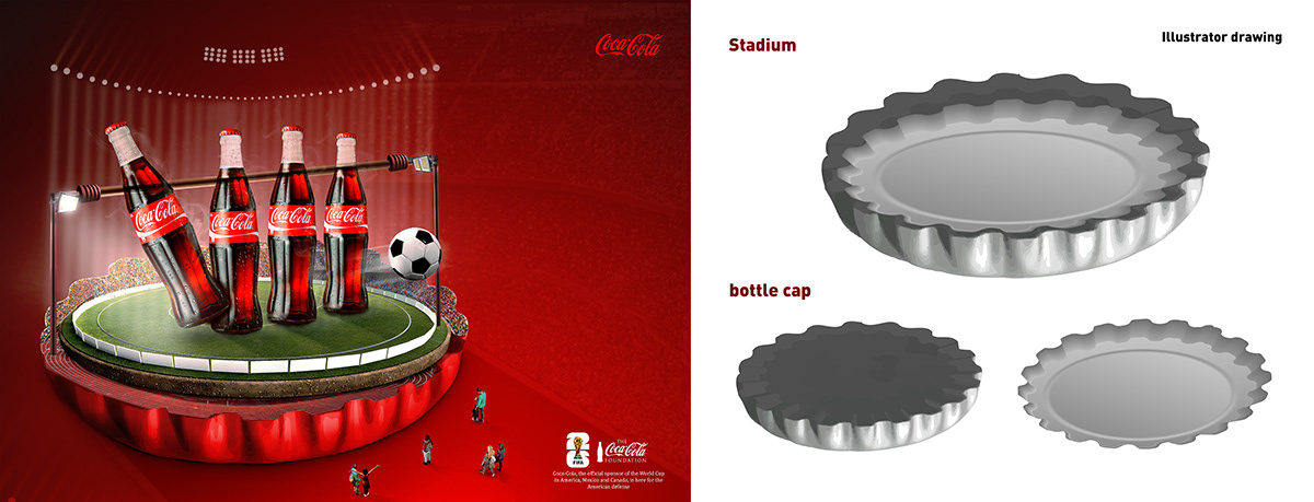 Coca-Cola pepsi drink bottle product design world cup football Social media post Advertising 
