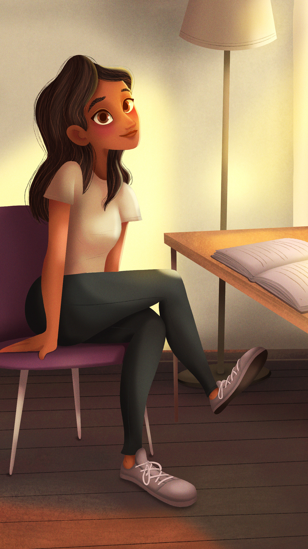 animation  Character design  concept art dog girl light Sun Sunny Window wip