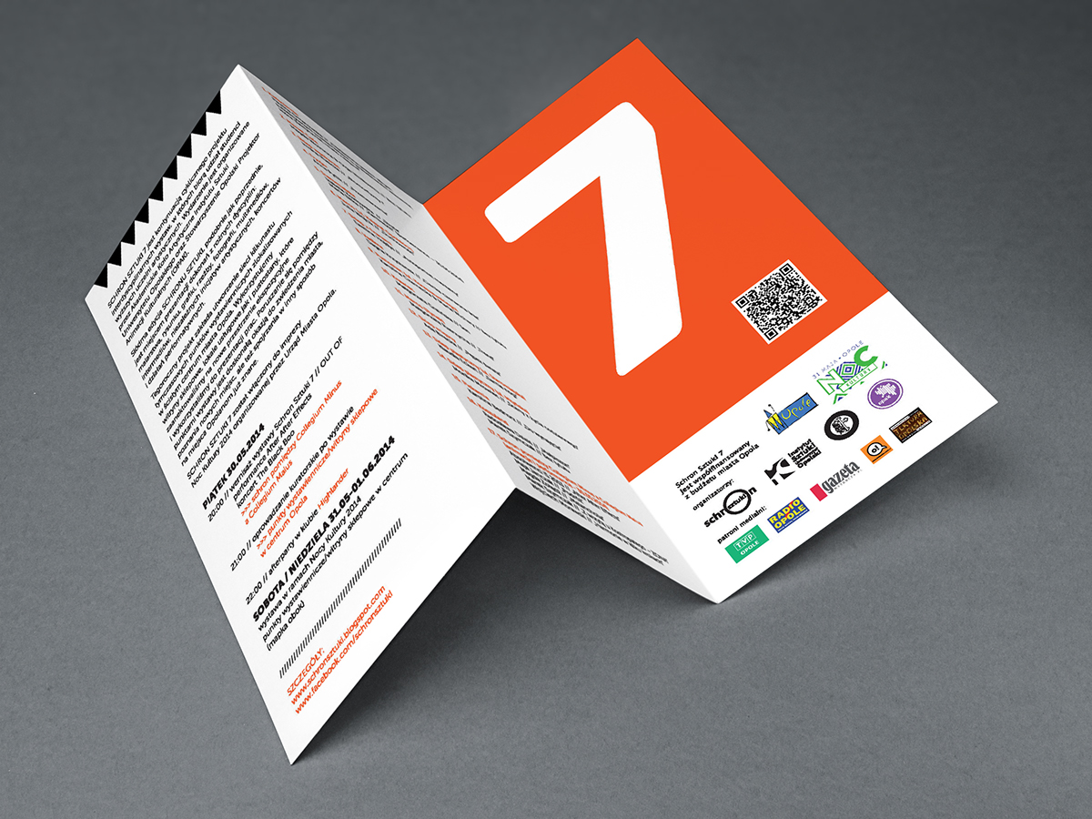 Exhibition  poster leaflet triangle bw black and white orange modern Students
