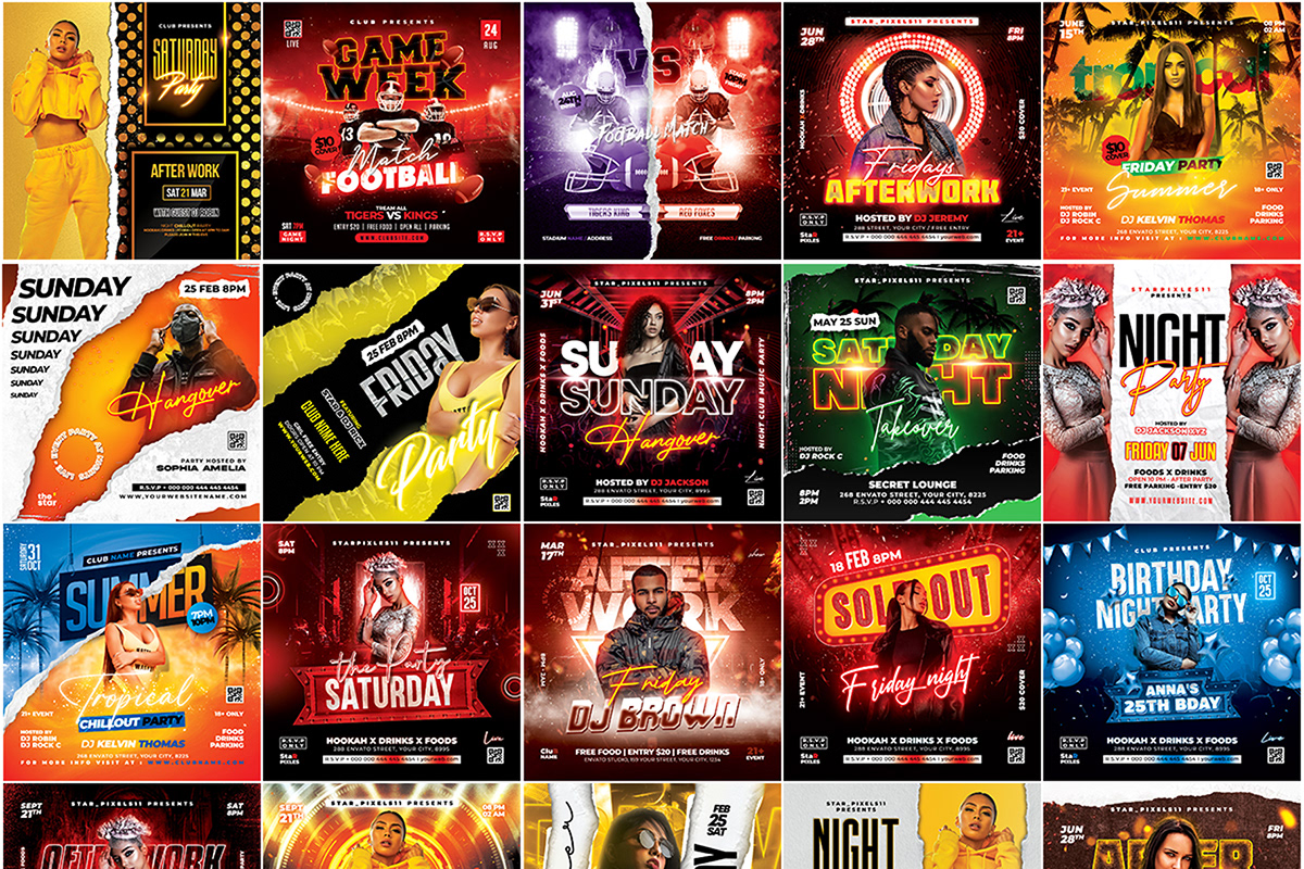 DJ Flyer event flyer Event Poster flyer Flyer Design flyer template Night club flyer party flyer psd club event