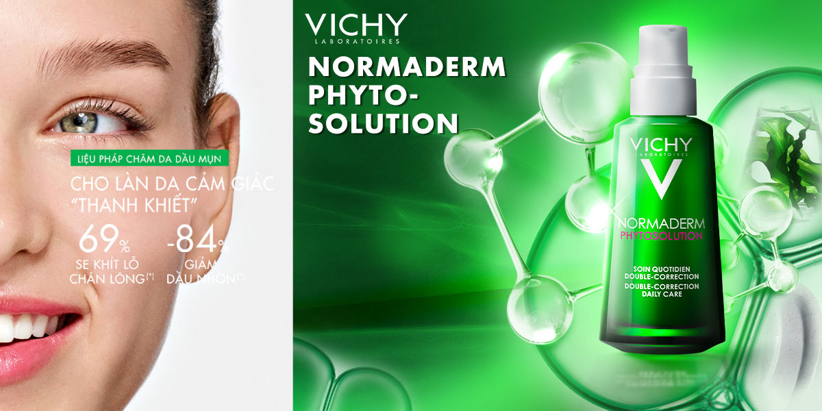 adverrtising Cosmetic Ecommerce green key visual skin skincare vichy water