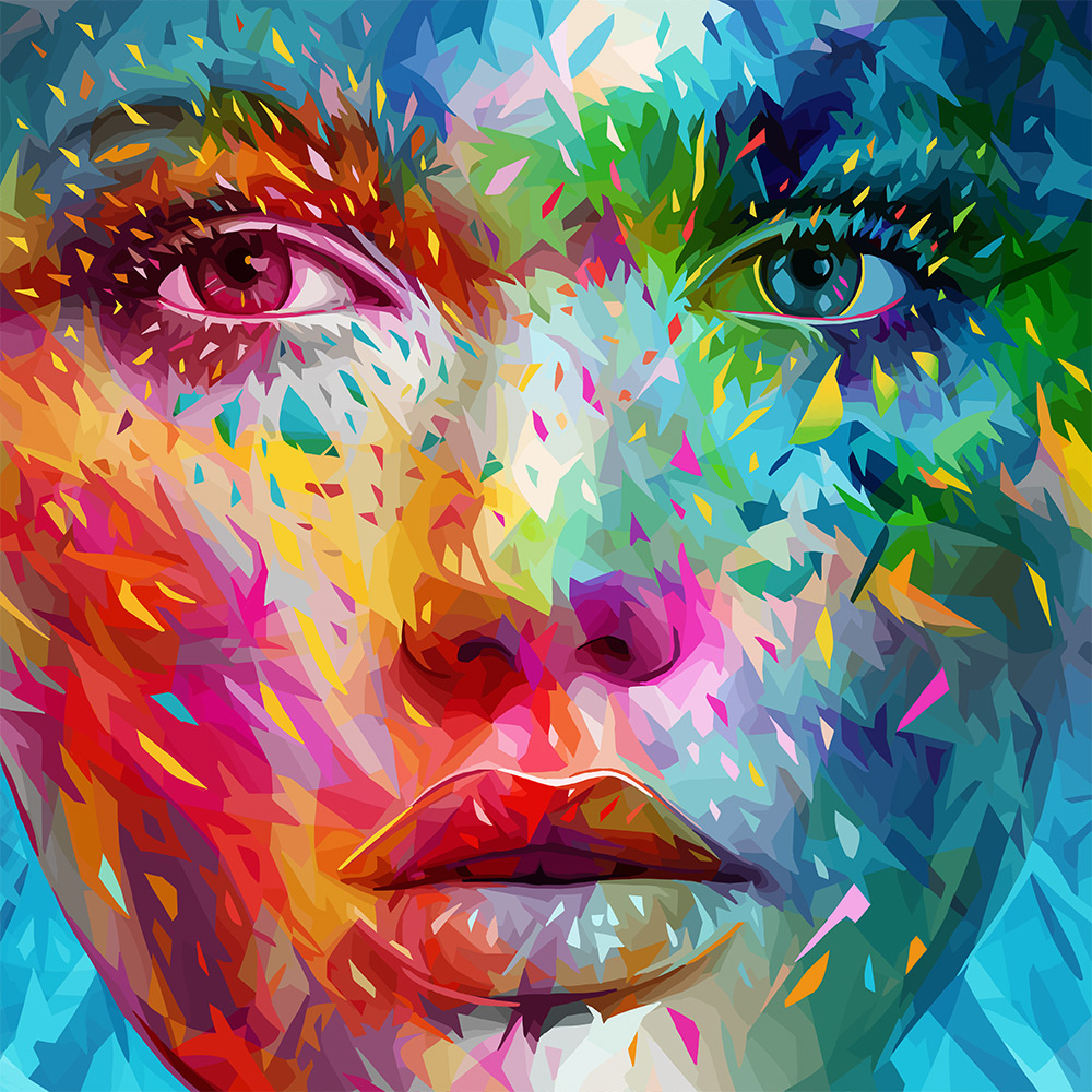 portrait tenenbaum confetti woman abstract yolandi visser cara poster photoshop FOX CARA DELEVINGNE abstract colors editorial