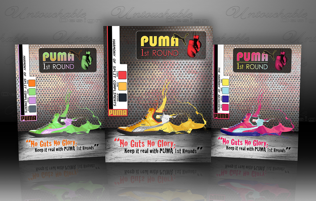print graphic  design  puma  shoes  3d  paint  SPLASH