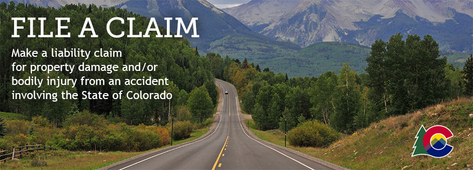 Banner for File a liability claim - state of Colorado.