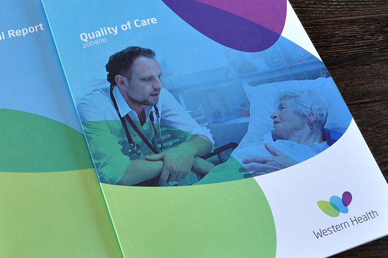 Rebrand print Signage Corporate Collateral Public Health hospital Melbourne Health Network
