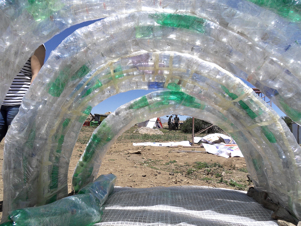 Bellastock chile farellones  reuse pet bottle Reciclying pavillon plastic