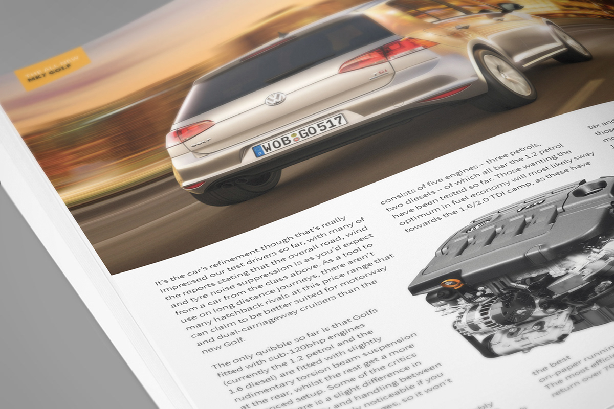 VW volkswagen golf MK7 Seventh Gen car family Hatchback editorial design grid structure magazine