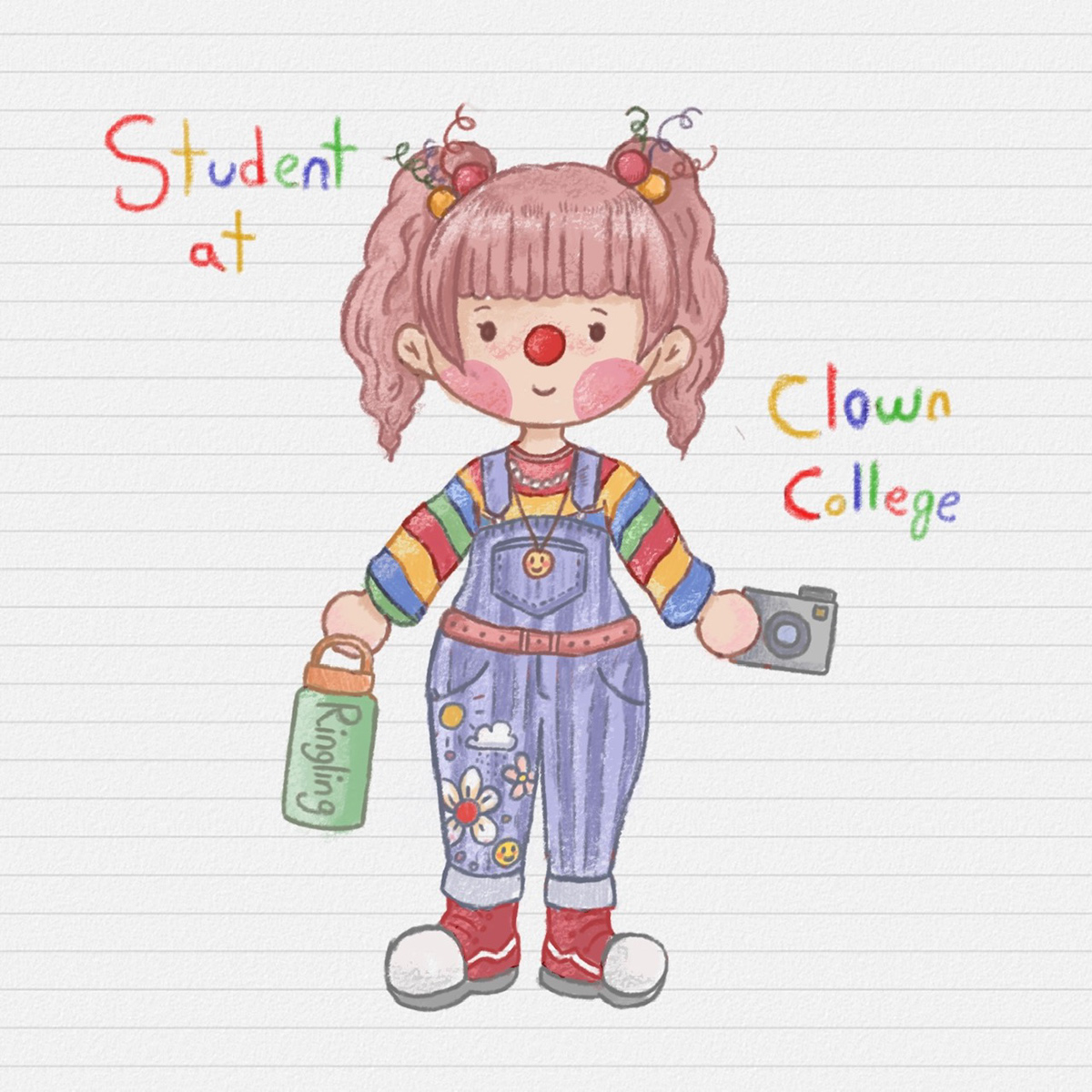 Character design  Clowns ILLUSTRATION  keychains product design  ringling circus ringling college stickers