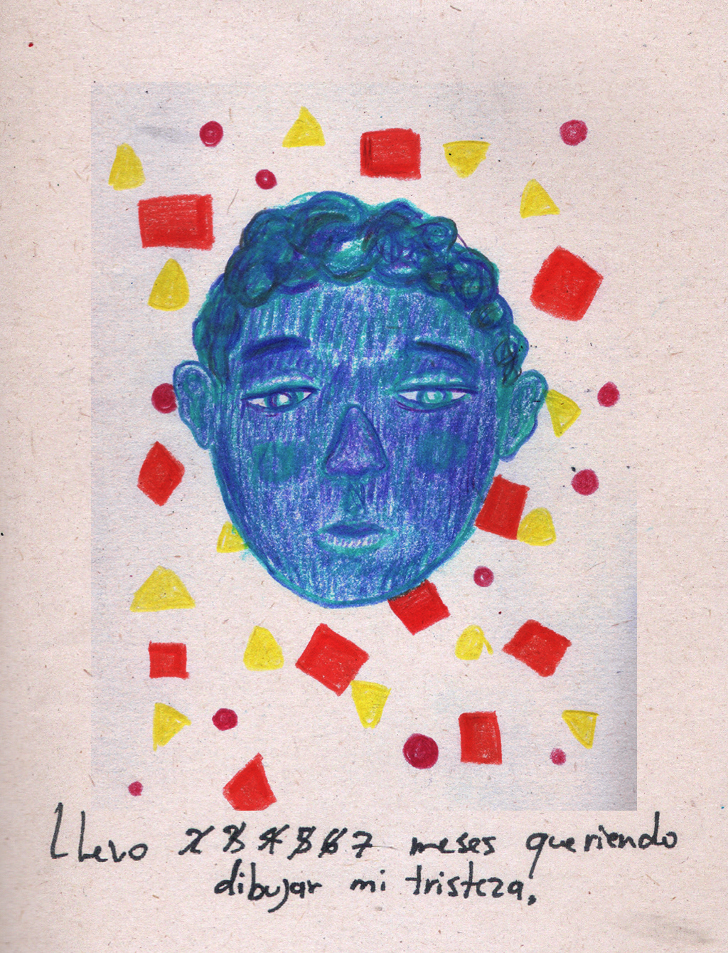 blue color depression handmade lonelyness Quarantine Sadness