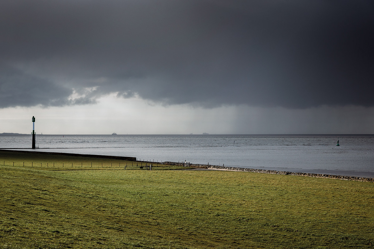 North Sea Coast clouds rain Ocean water germany Landscape wadden sea