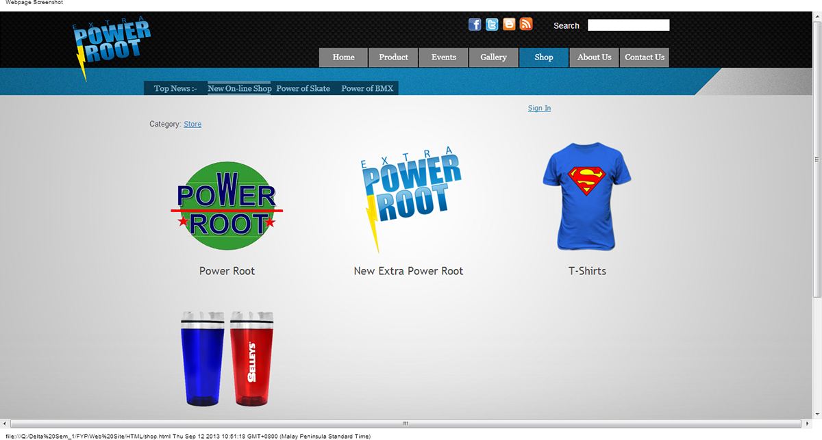 Website webpage Power root website Power Root energy drink Web